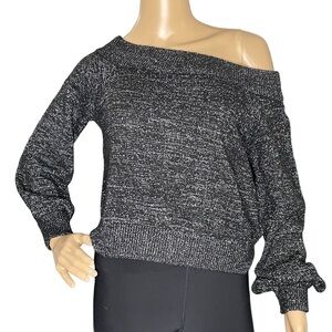 Divided black with metallic shimmer sweater, NWT, XS